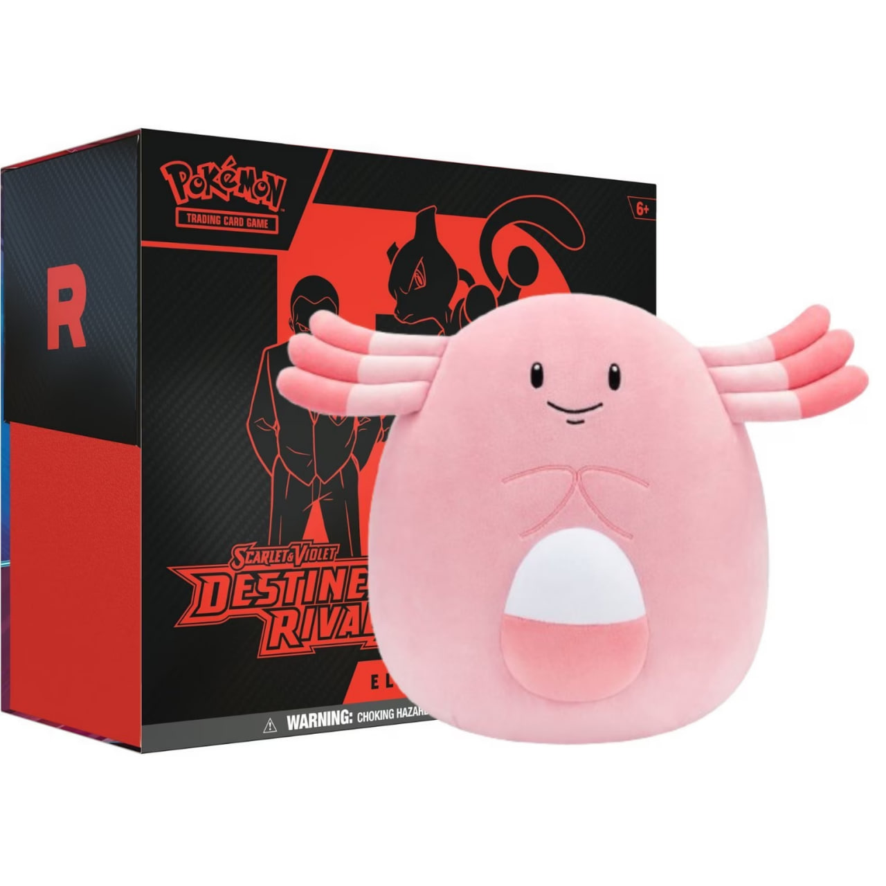 Pokemon Trading Card Game: Destined Rivals Elite Trainer Box and Squishmallows Pokemon Chansey 10-in Medium Plush Bundle